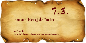 Tomor Benjámin névjegykártya