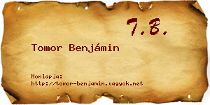 Tomor Benjámin névjegykártya